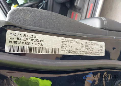 2023 Dodge Durango Sxt Launch Edition Awd from USA, damaged, VIN 1C4RDJAG1PC598413